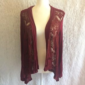RUE21 Red Lace Cardigan